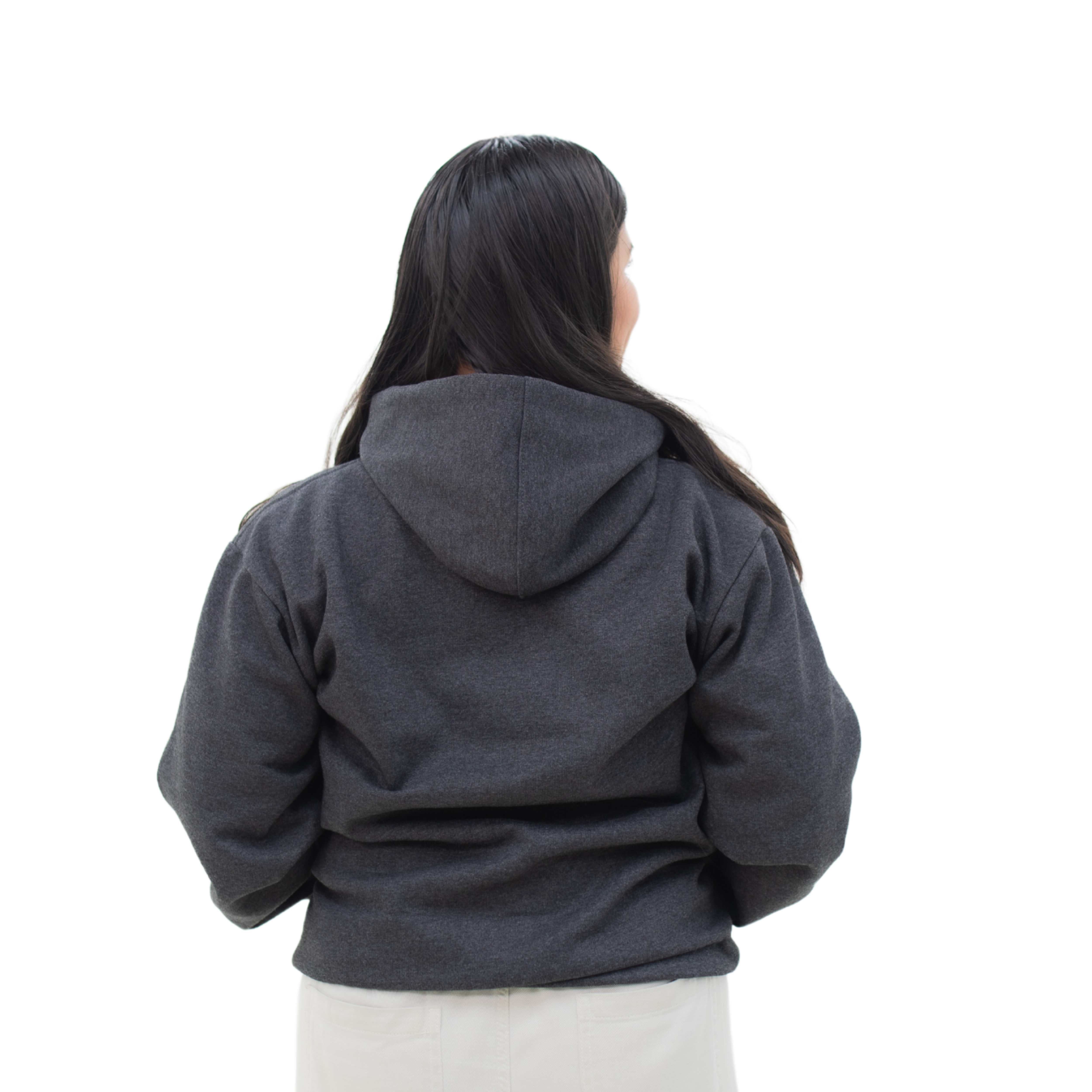 Polera gris con capucha Unisex