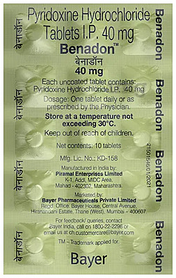 BENADON 40MG TAB 10`S BENADON 40MG TAB 10`S