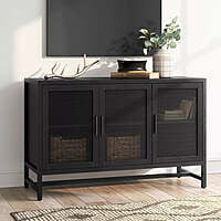 Modern Black Sideboard Cabinet | 3 Door Storage Console for Living & Dining Modern Black Sideboard Cabinet | 3 Door Storage Console for Living & Dining