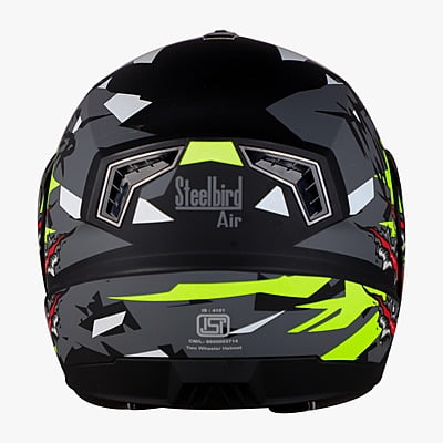 STEELBIRD SBA-7 ISS WINNER MATT BLACK/FLUO NEON C/V (L)