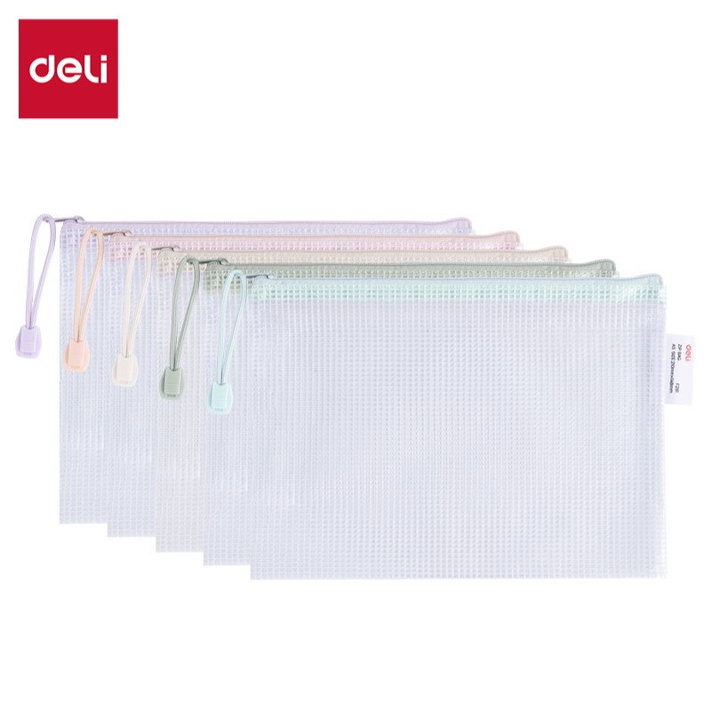 DELI F281 MESH ZIPPY BAG A5 ASST DELI F281 MESH ZIPPY BAG A5 ASST
