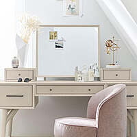 LOUIS MID CENTURY MODERN DRESSING TABLE IN WHIITE LACQUER FINISH LOUIS MID CENTURY MODERN DRESSING TABLE IN WHIITE LACQUER FINISH