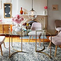 Anton Metal And Glass 6 Seater Dining Table Anton Metal And Glass 6 Seater Dining Table