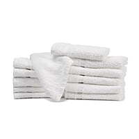 Premium Ringspun Blend Washcloth 12" x 12" 1 Lb. White - 5 Dozen/Pack