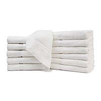 Premium Ringspun Blend Washcloth 12" x 12" 1 Lb. White - 5 Dozen/Pack