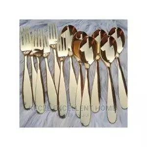 SET OF GOLDEN SPOONS&FORKS SET OF GOLDEN SPOONS&FORKS