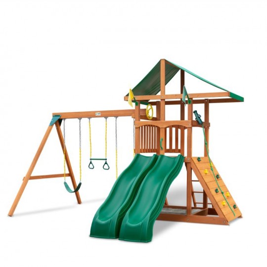 Outing w/ Double Slides w/ Deluxe Green Vinyl Canopy