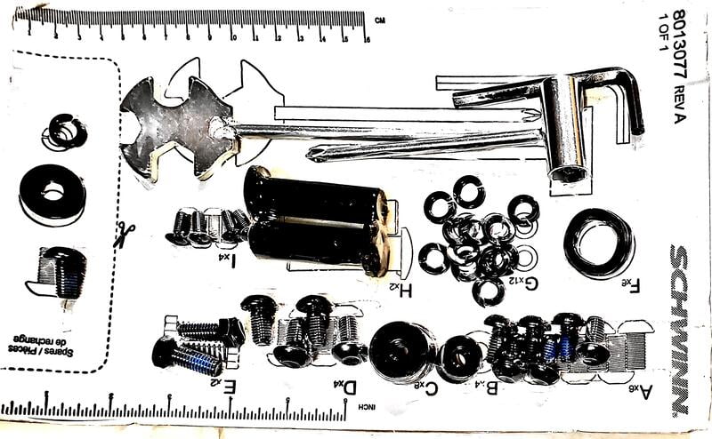 Schwinn 470 Hardware Set - pn 8013198, Hardware Set,Schwinn 470