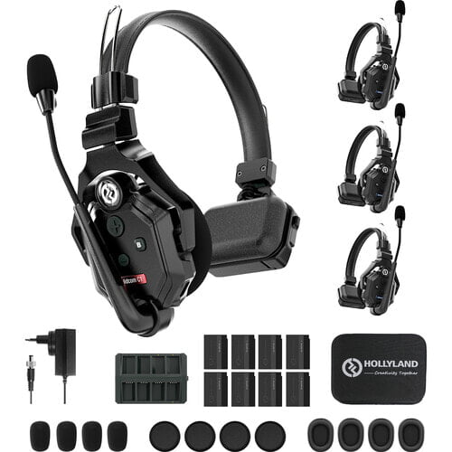 Hollyland Solidcom C1 Full duplex wireless intercom system with 4 wireless headsets Hollyland Solidcom C1 Full duplex wireless intercom system with 4 wireless headsets