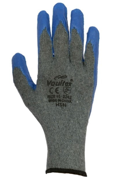 Latex coated gloves grey & blue Vaultex