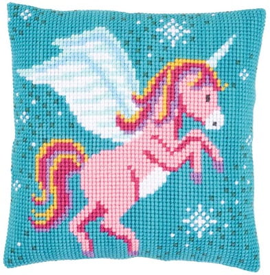 Unicorno Fatato - Cuscino da ricamare a Punto Croce