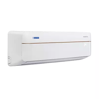 Close-up of the Blue Star IC312VNUS indoor unit, highlighting its sleek design and digital display. Close-up of the Blue Star IC312VNUS indoor unit, highlighting its sleek design and digital display.