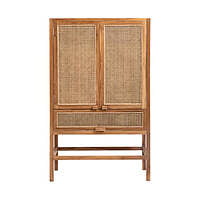 Rattan Cane & Teak Wood Bar Cabinet / Wardrobe with Drawer Rattan Cane & Teak Wood Bar Cabinet / Wardrobe with Drawer