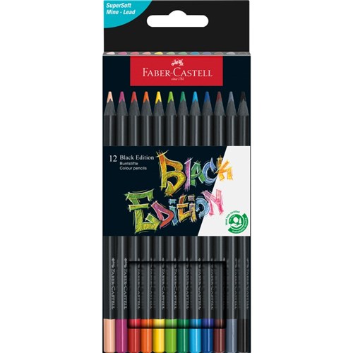 Faber Castell Black Edition Colouring Pencils Box of 12
