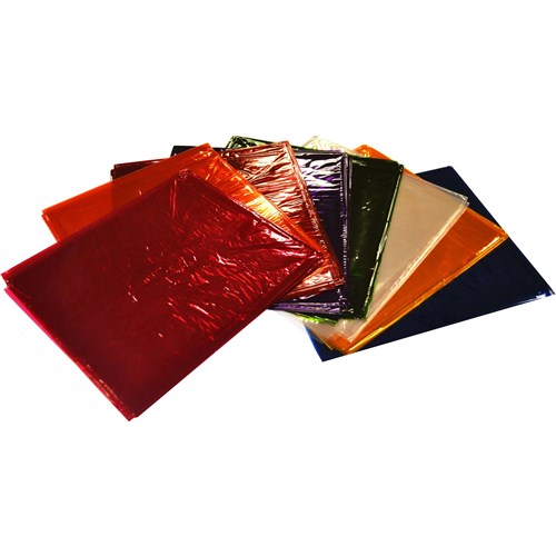 Rainbow Cellophane 750mm x 1m Assorted Pack  Of 25