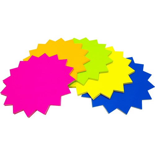 Rainbow Kinder Starburst Fluro 150mm 300gsm Assorted Pack  Of 60