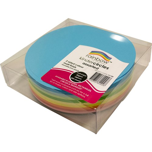 Rainbow Kinder Circles Matte 180mm 80gsm Assorted Pack Of 500
