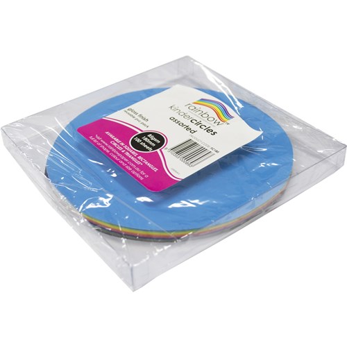 Rainbow Kinder Circles Gloss 180mm 84gsm Assorted Pack Of 100