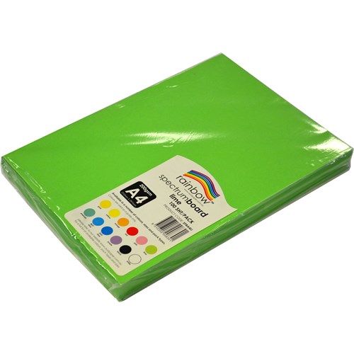Rainbow Spectrum Board A4 220 gsm Lime 100 Sheets