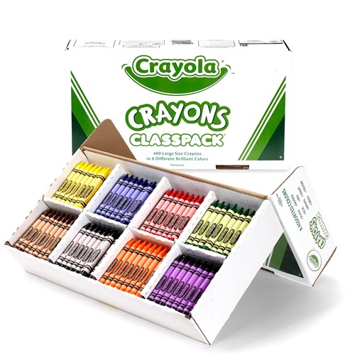 Crayola Crayons Large Washable 101x11mm ClassPack 8 Colours Assorted Pack of 400