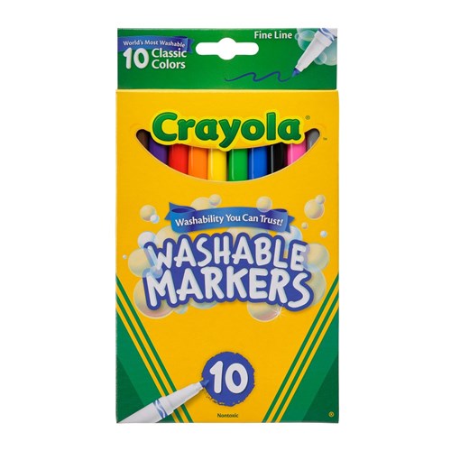 Crayola Washable Fineline Markers Assorted Classic Colours Pack  of 10