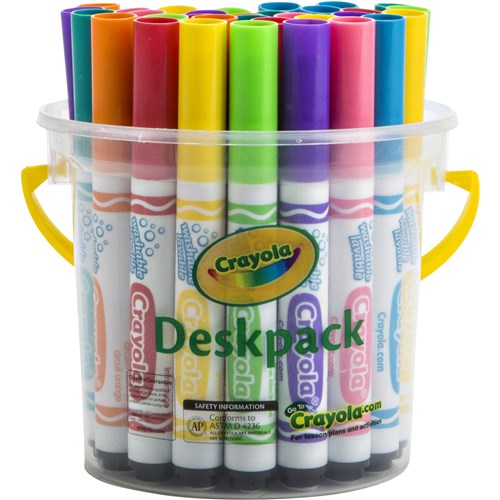 Crayola Ultra Clean Washable Broad Line Marker Bright Assorted DeskPack of 32
