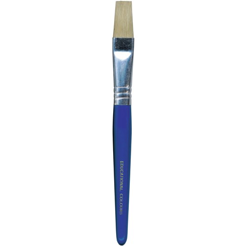 EC Stubby Paint Brushes Flat Hogs Hair Bristle Pack of 12