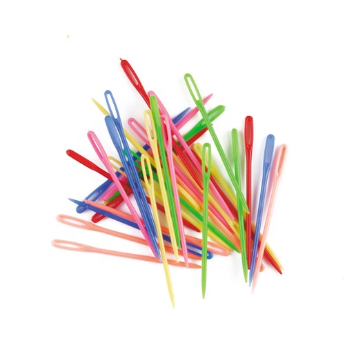 EC Plastic Needles 75mm Assorted Colours Pack  of 32