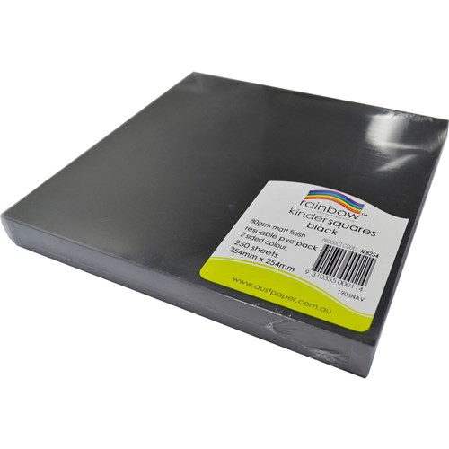 Rainbow Kinder Squares Matte 254mm 80gsm Black Pack  Of 250