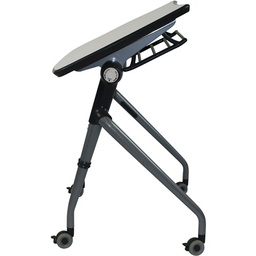 Sylex Syncline Folding Desk 750W x 550Dx 750mmH Silver Frame White Top