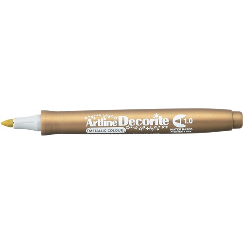 Artline Decorite Metallic Markers Bullet 1.0mm Gold Box Of 12