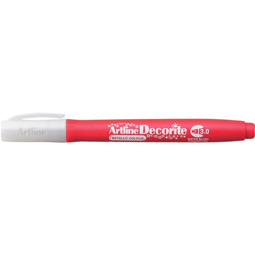 Artline Decorite Metallic Marker Chisel 3.0mm Red Box  Of 12