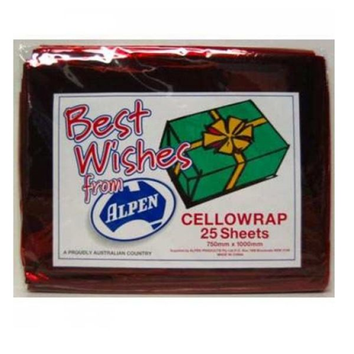 Alpen Cellowrap 750 X 1000mm Assorted Pk25