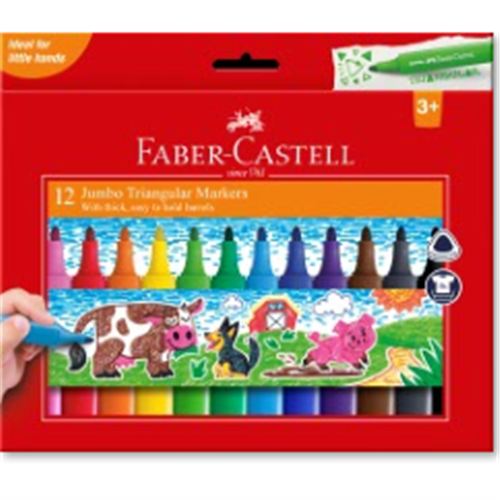 Faber-Castell Jumbo Triangular Markers - Pack of 12