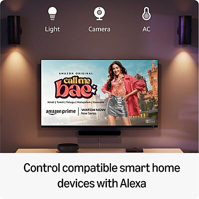 Control compatible smart home devices Amazon Fire TV Stick HD with Alexa Voice Remote Control compatible smart home devices Amazon Fire TV Stick HD with Alexa Voice Remote