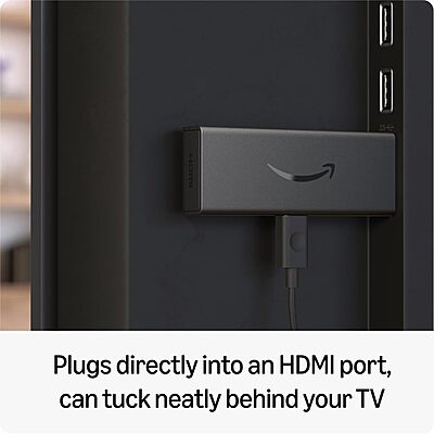 Plugs directly into HDMI port of Amazon Fire TV Stick HD with Alexa Voice Remote Plugs directly into HDMI port of Amazon Fire TV Stick HD with Alexa Voice Remote