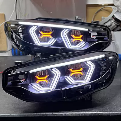 Pre-Built Vision Concept Headlights w/ Amber Concept X – F8X M3/M4 & F32/F36 (2015–2017 LED Only)