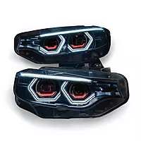 Pre-Built Vision Concept Red Half X Retrofit Headlights β F8X M3/M4 & F32 Coupe (2015β2017 Xenon)