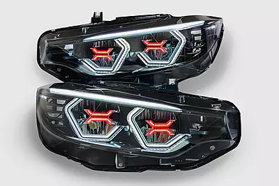 Pre-Built Vision Concept Headlights with Red Concept X – F8X M3/M4 & F32/F36 (2014–2017 LED Only)