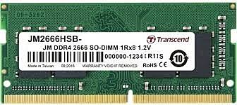 Transcend 16GB JET Memory DDR4 2666MHZ Notebook Dual Rank SO-DIMM 2Rx8 1Gx8 CL 19