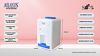 Infographic image of Atlantis One Table top water dispenser with Hot/cold and normal water option Infographic image of Atlantis One Table top water dispenser with Hot/cold and normal water option
