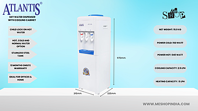 Infographic Image of Atlantis Sky Water Dispenser With In-Built Refrigerator Infographic Image of Atlantis Sky Water Dispenser With In-Built Refrigerator