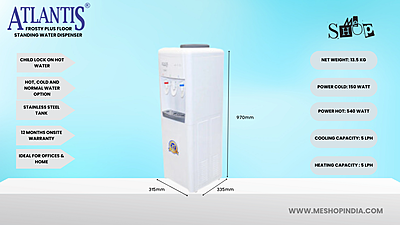 Infographic image of Atlantis frosty Plus- 3 taps floor standing water dispenser Infographic image of Atlantis frosty Plus- 3 taps floor standing water dispenser