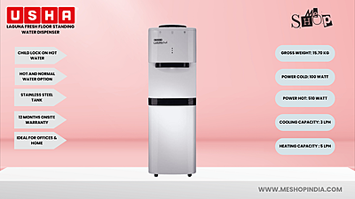 Infographic image of Usha Laguna Fresh Floor standing water dispenser Infographic image of Usha Laguna Fresh Floor standing water dispenser