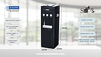 Infographic picture of Blue star BWD3FMRGA-B Black Water dispenser with cooling cabinet