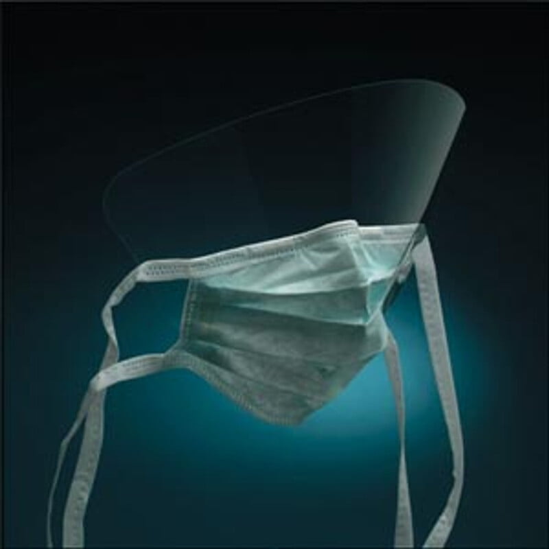 Mascarilla quirúrgica 3M Health Care Tie-On, con protector facial