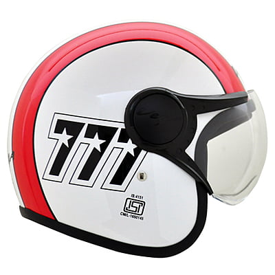 VEGA JET 777 W/VISOR WHITE RED C/V (L)