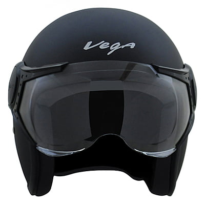 VEGA JET W/VISOR DULL BLACK C/V (L)