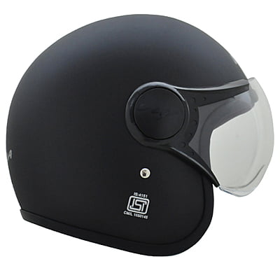 VEGA JET W/VISOR DULL BLACK C/V (L)
