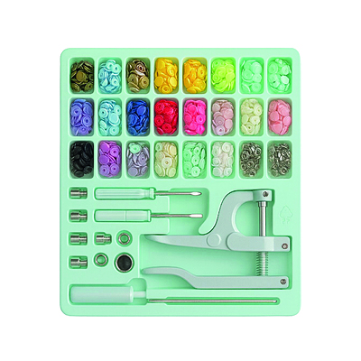Kit Broches Presion Con Aplicador Azul